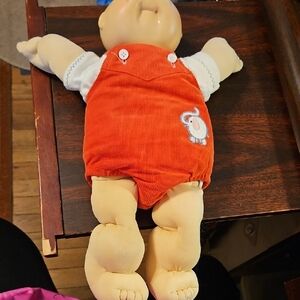 Soft Plush Cabbage Patch Baby Doll in Orange Corduroy Romper